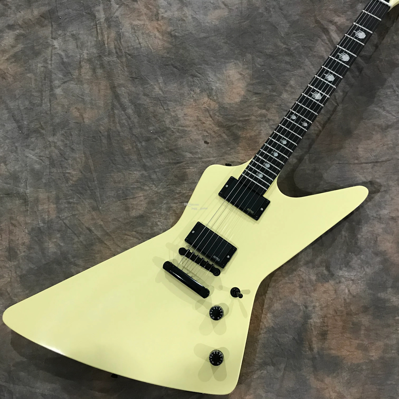 Cream Yellow Electric Guitar China EMG Pickups EET FUK Inlay Grover Tuners Top