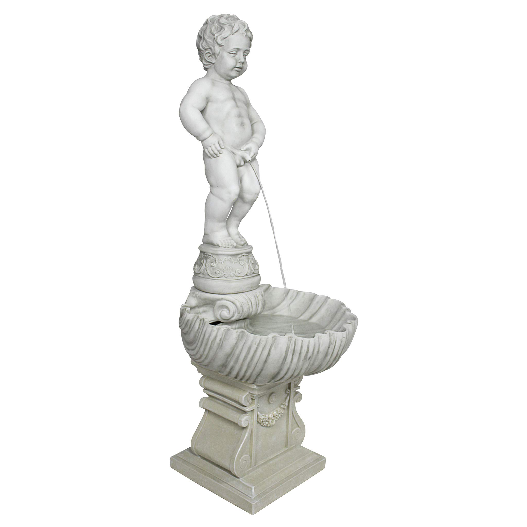 Complete Manneken Pis Peeing Boy Water Fountain Garden Decor