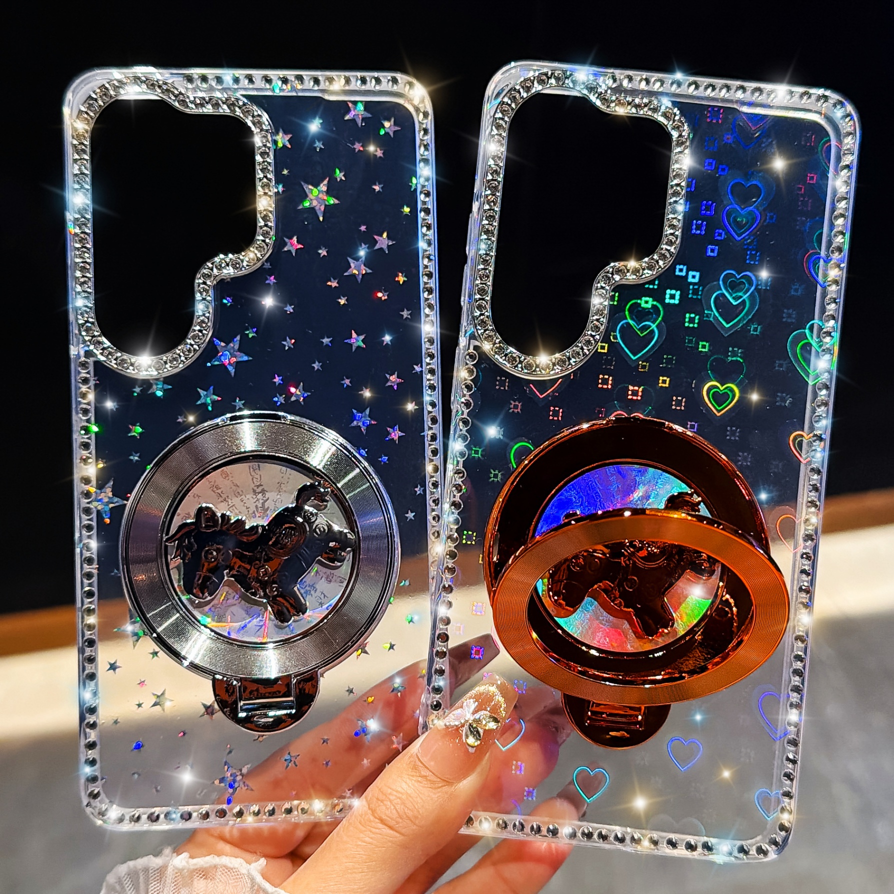 Galaxy A37 Protective Case Glitter - back view