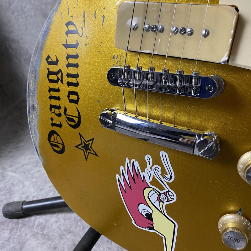 6 String Mike Ness Deluxe Electric Guitar Aged Gold Handed Relics Old