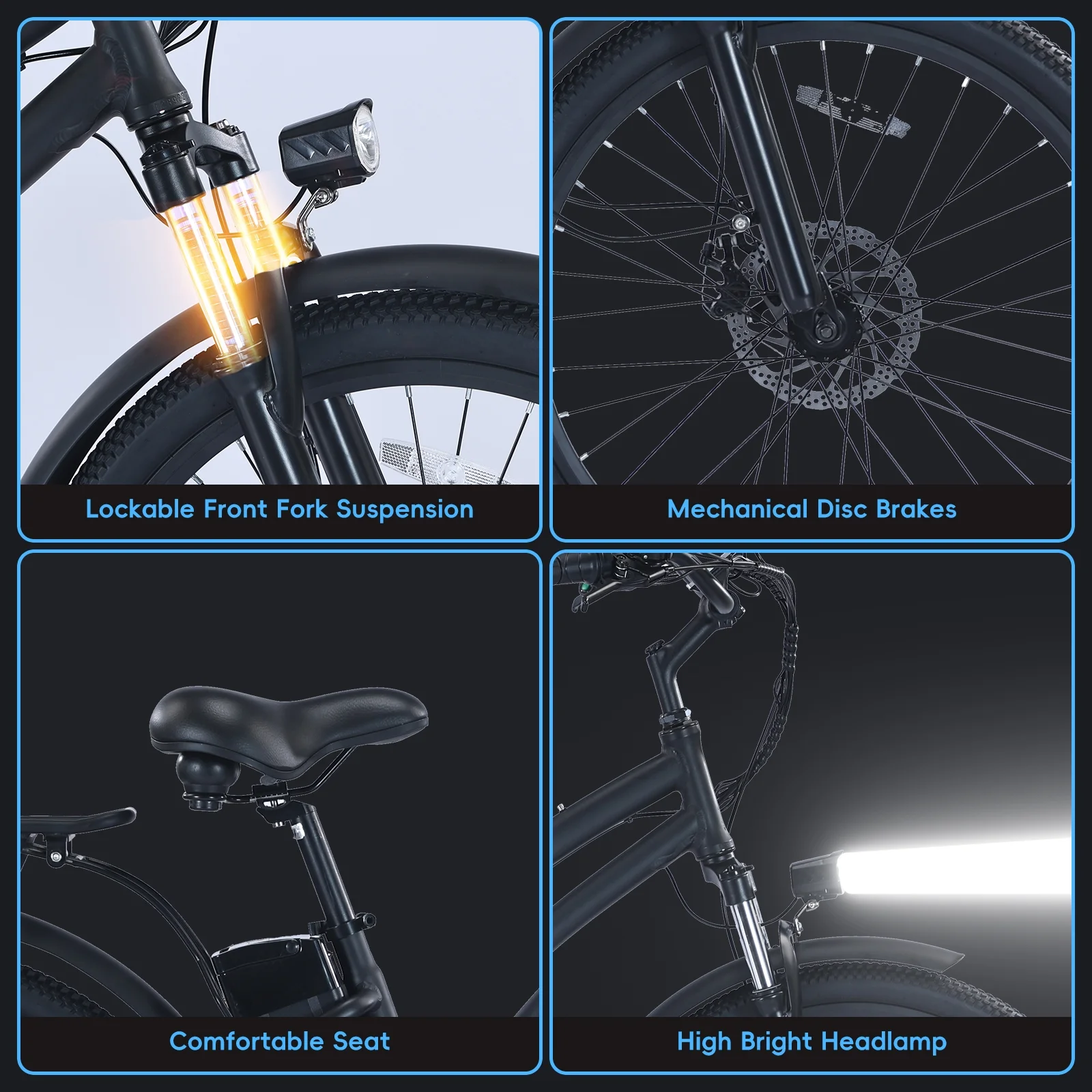 26in Fat Tire Electric Bike, 750W Peak, 48V 13Ah