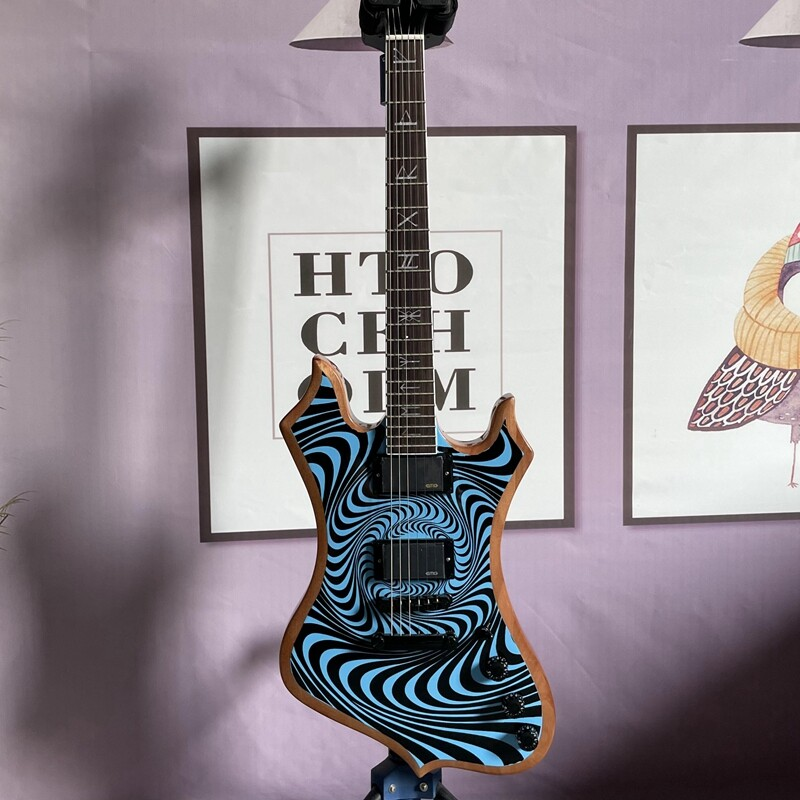 Zakk Wylde Audio Blue Electric Guitar Solid Black Hardware Primary Back &amp; Side-
