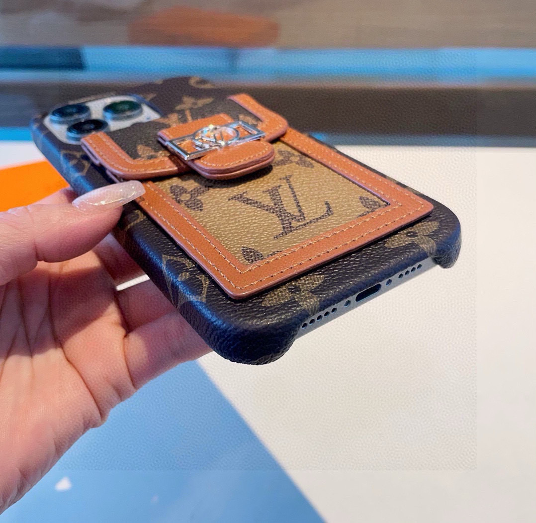 Louis Vuitton Monogram Flip Card Holder Wallet Phone Case