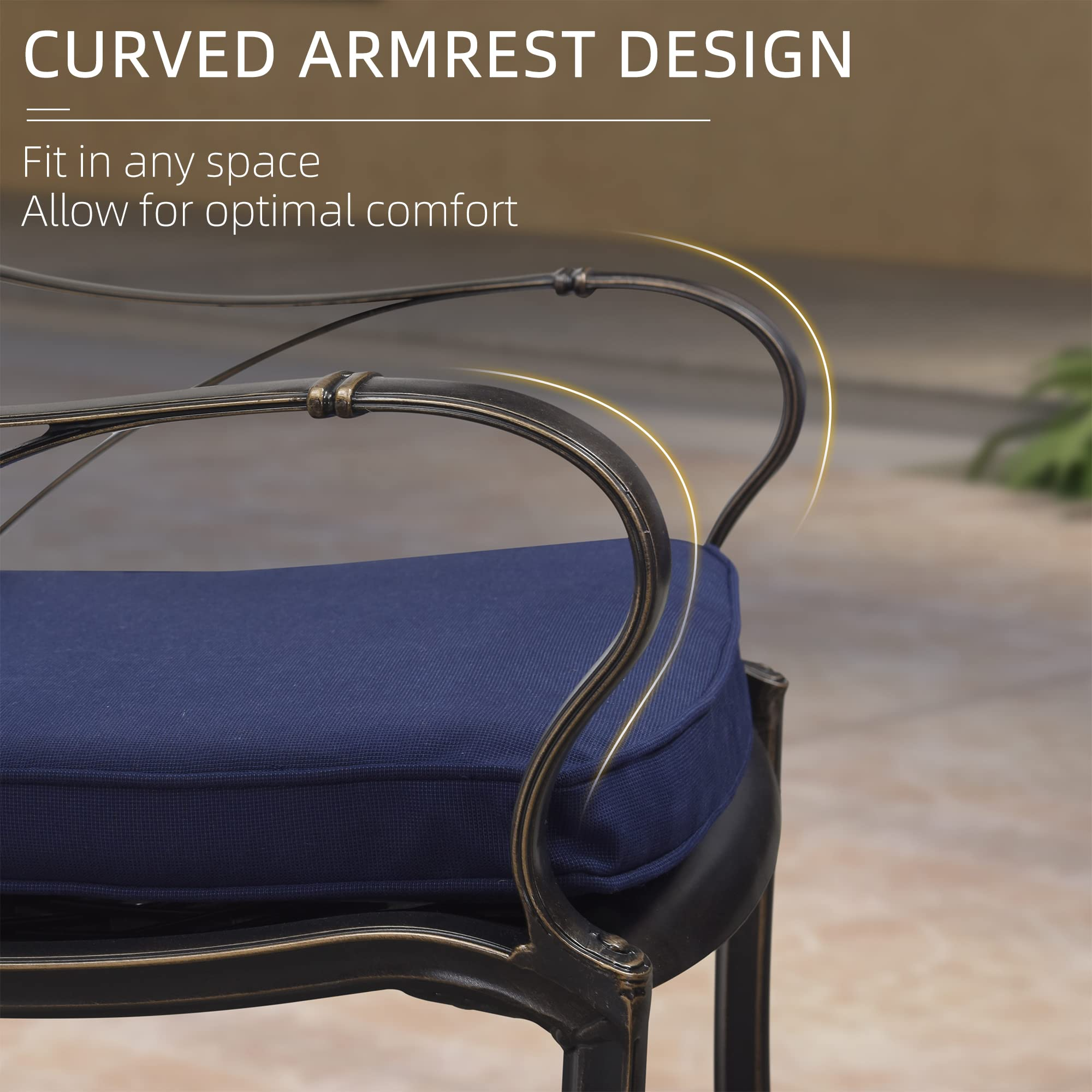 Patio Dining Set Cast 7-Pc Furniture Set with Dining Armchairs