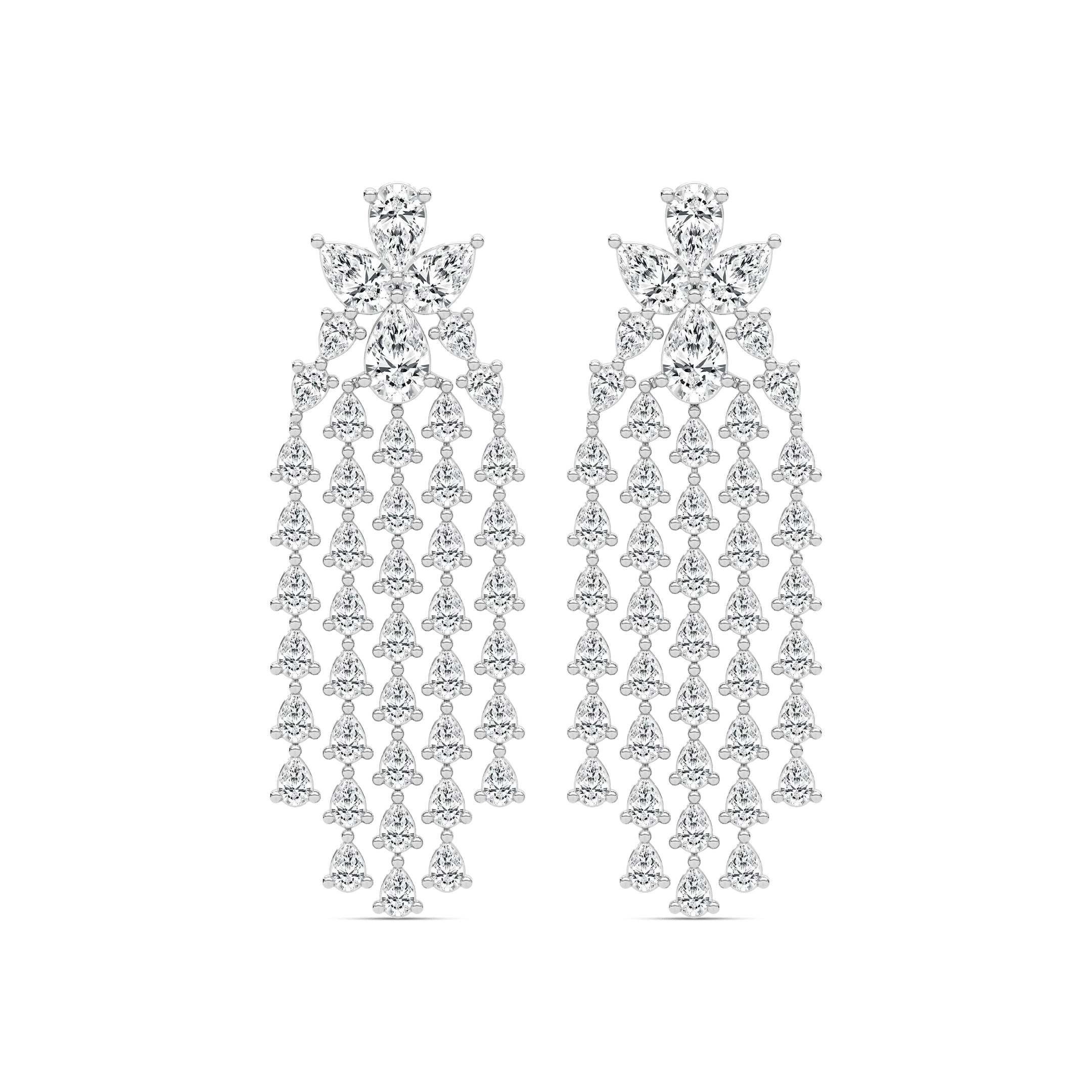 10 ⁷/₈ ctw Pear Lab Grown Diamond Chandelier Drop Earrings - Signature Collection