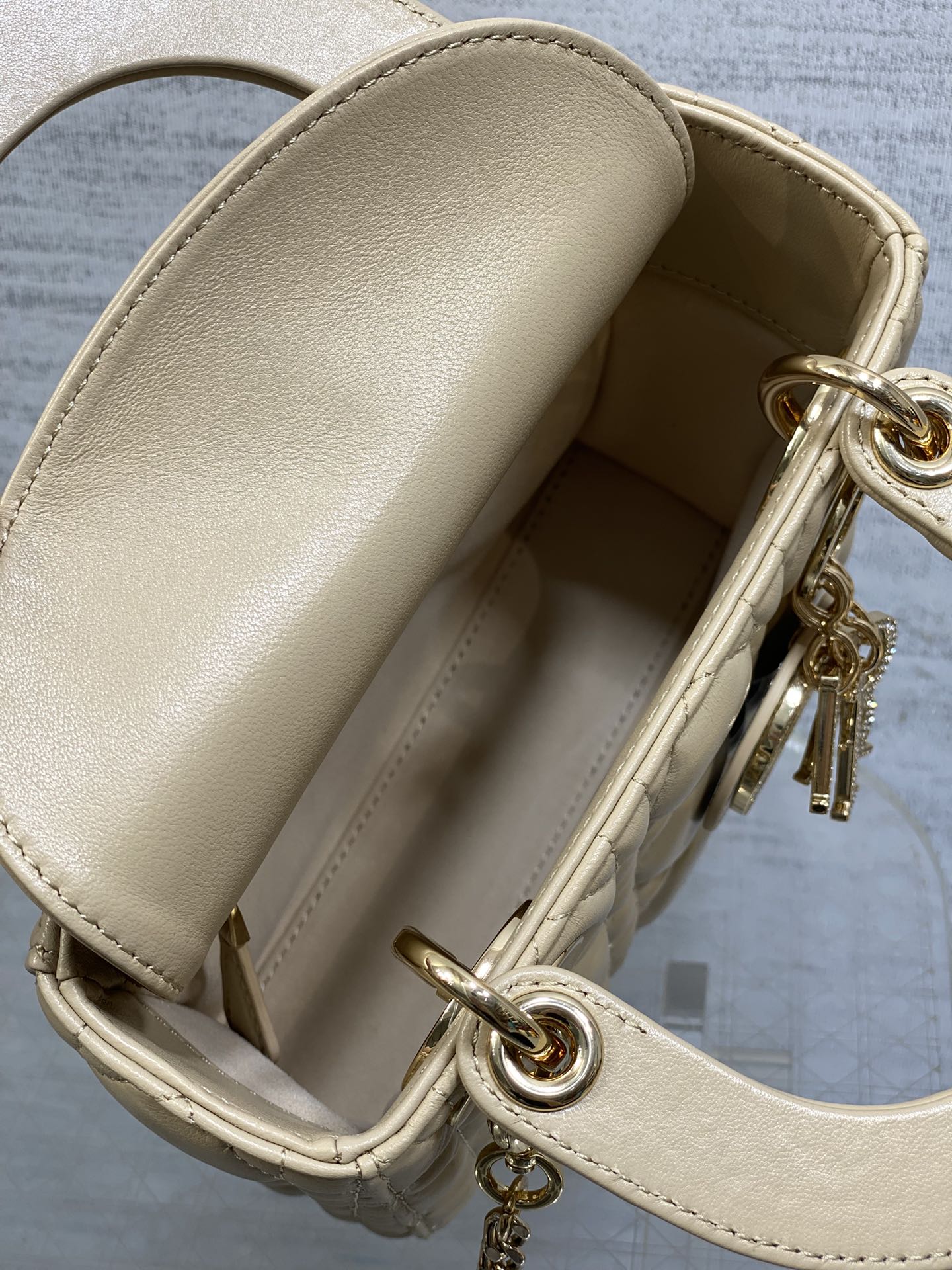 Dior Lady Mini Gold Bag