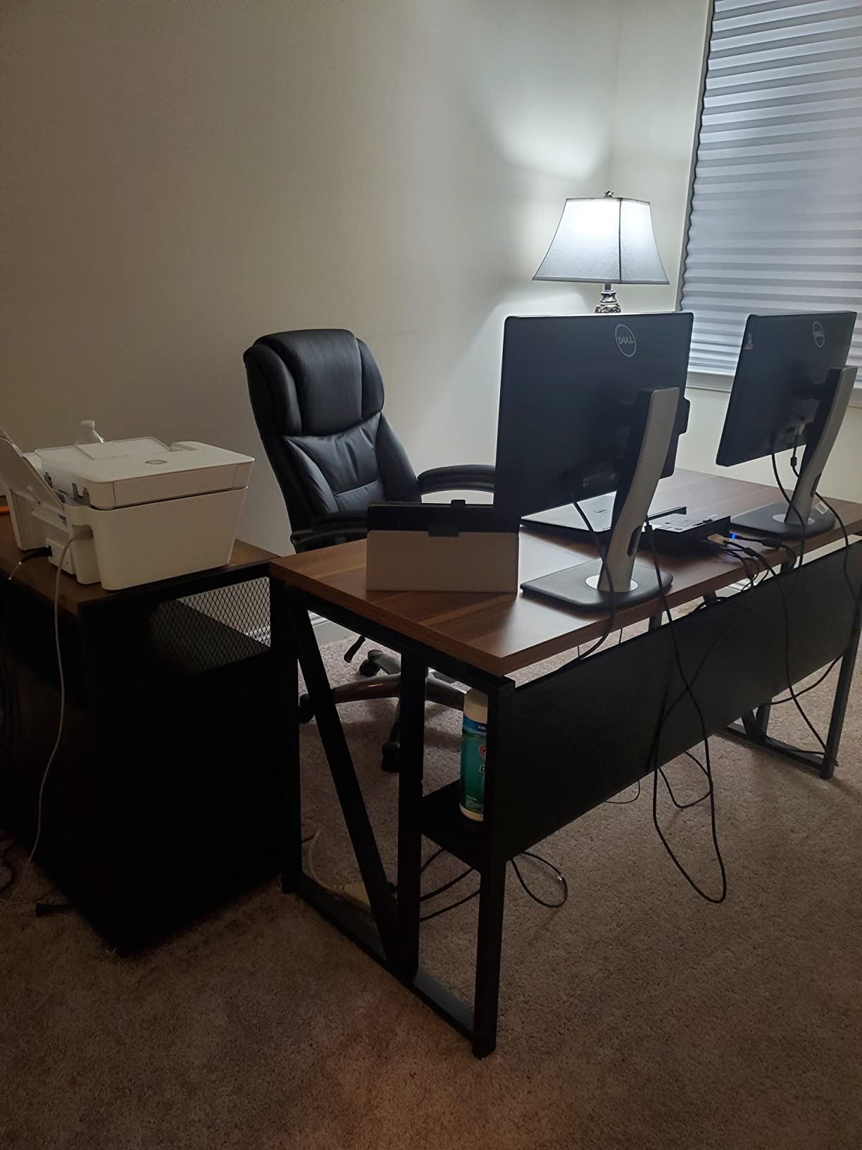 L Shaped Desk with Drawer Cabinet