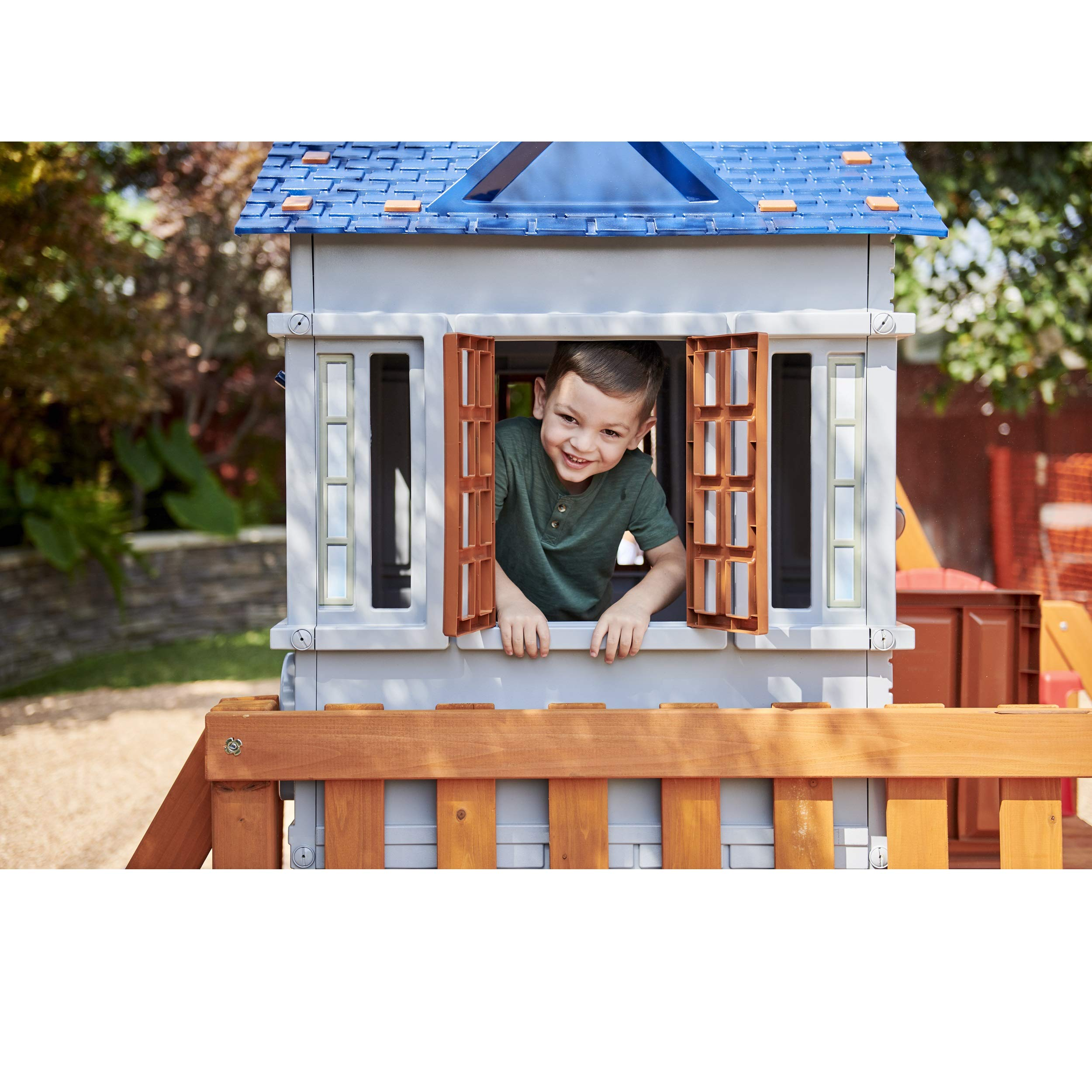 Chipmunk Cottage Wooden Backyard Playset with Swing Set