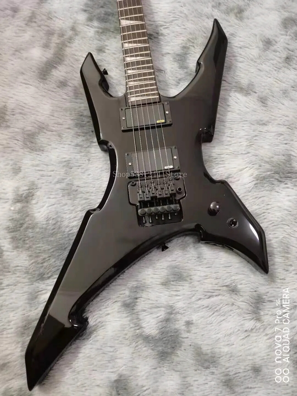 6-string Profiled Electric Guitar, Black Body, Black Paint Rosewood Fingerboard