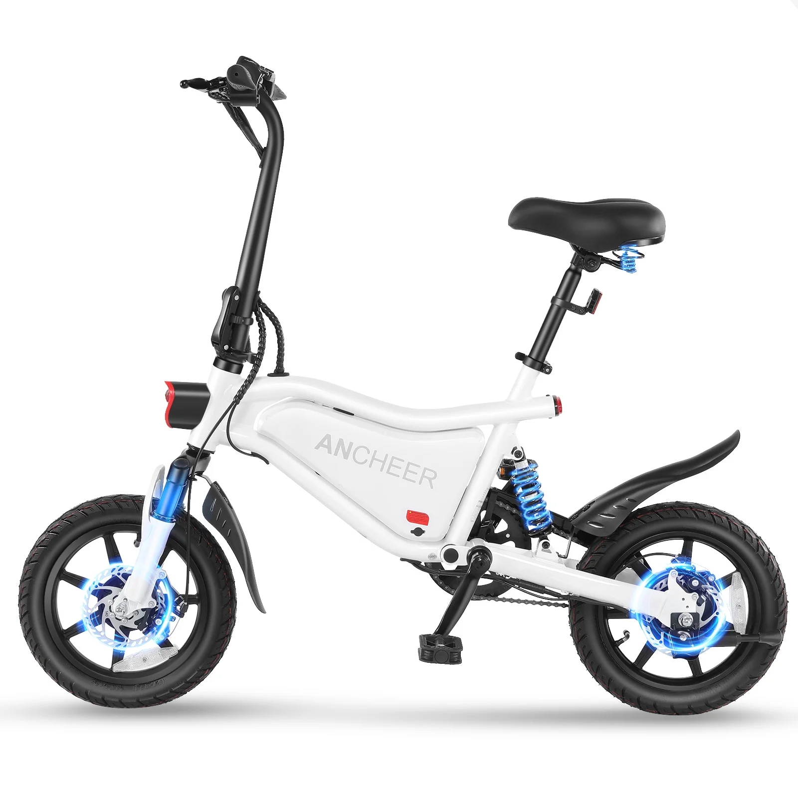 ANCHEER 14in Folding Electric Bike, 500W Peak, 48V 374Wh