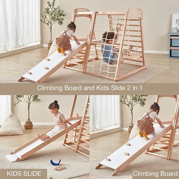 Children's Wooden Climbing Frame Indoor Playground Exercise
