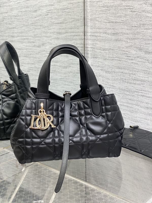 Dior Toujours Tote Bag Small Black Cannage