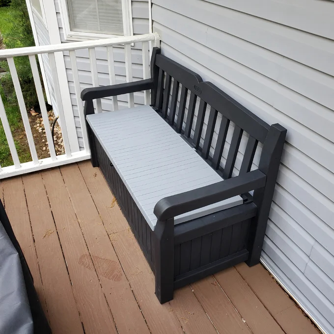 Solana Chic Elegant Wood-Look Storage Bench with Comfy Durable