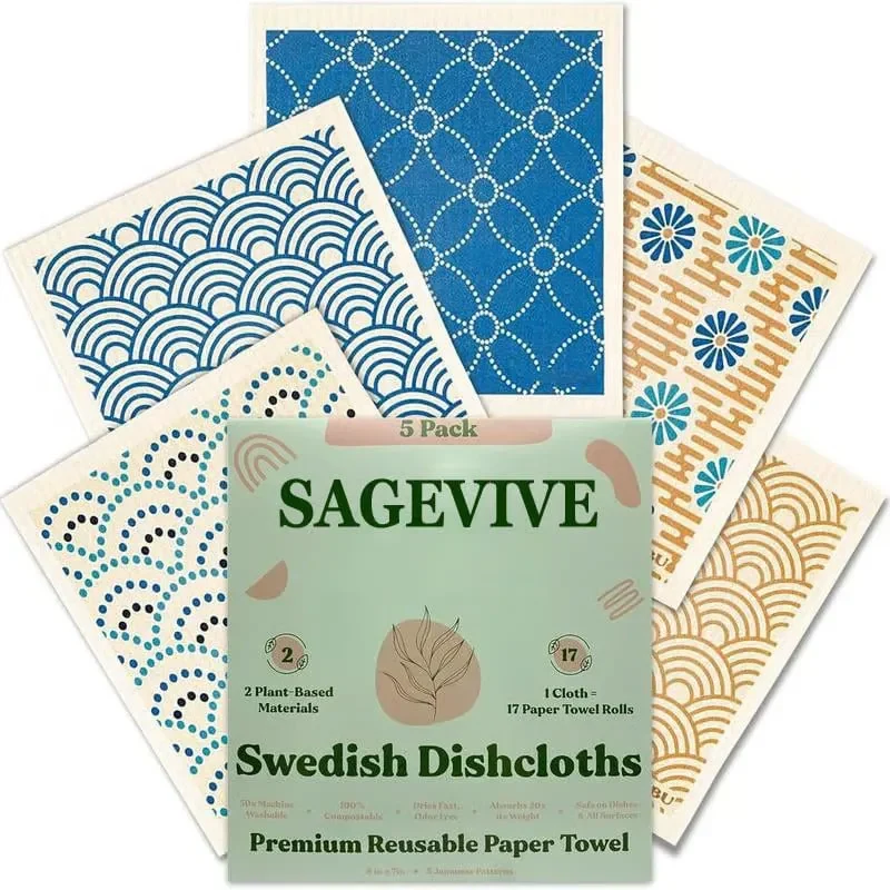🔥Hot Sale 💥Swedish Dishcloths for Kitchen & Cleaning | 5 Pack