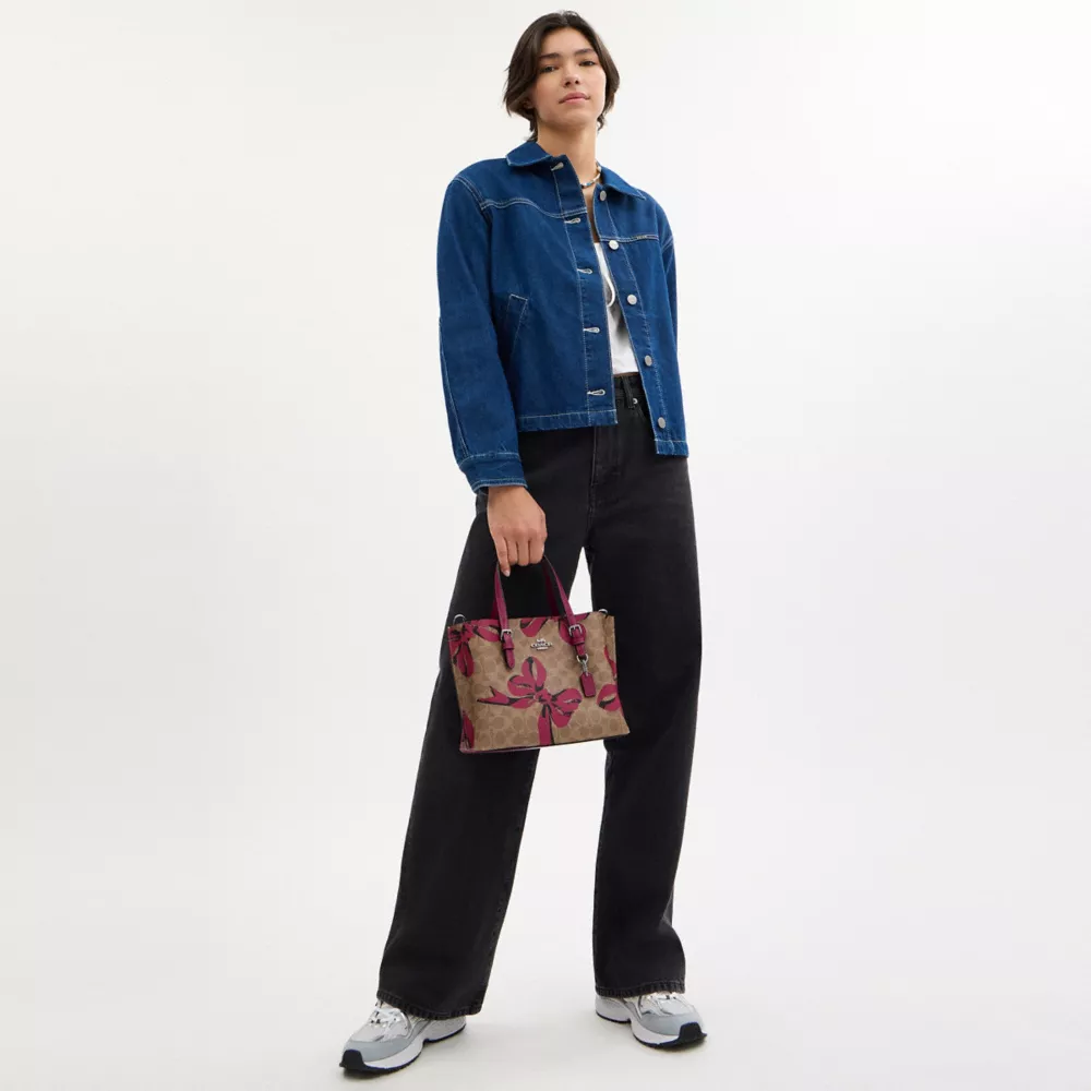 Mollie Tote Bag 25 In Signature Canvas With Bow Print