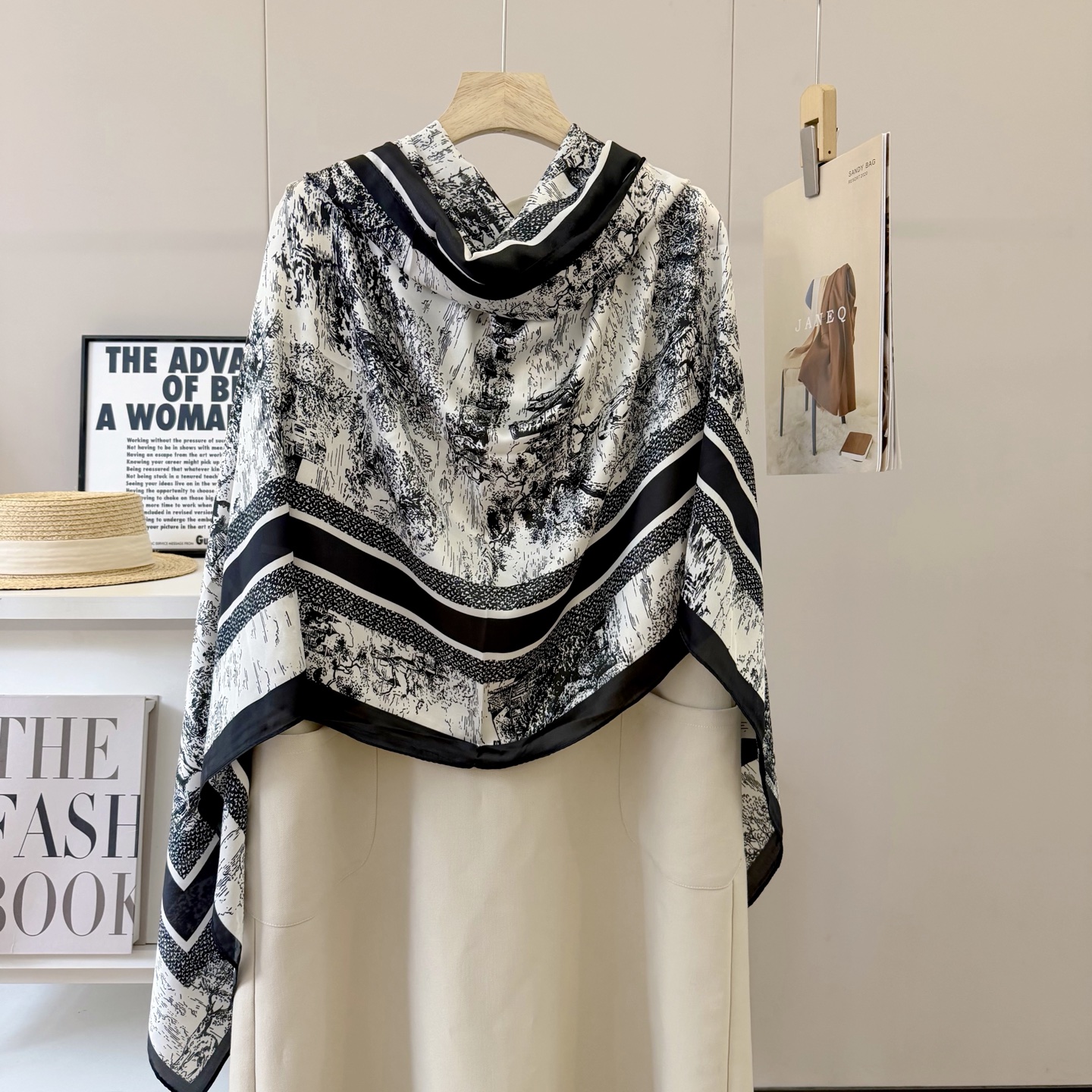 Dior Toile Print Scarf Black 90 x 180 cm product images