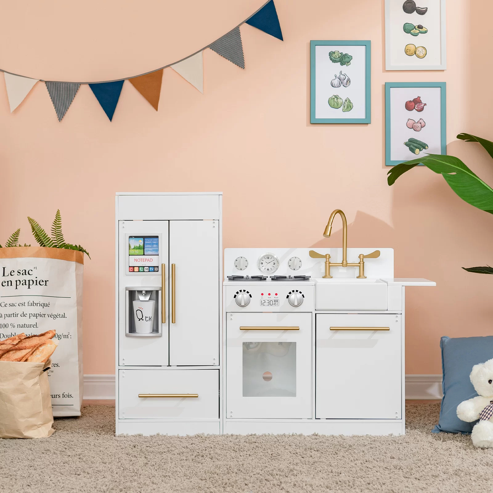 Play Kitchen Toddler Pretend 2 pcs Play Set with Accessories &