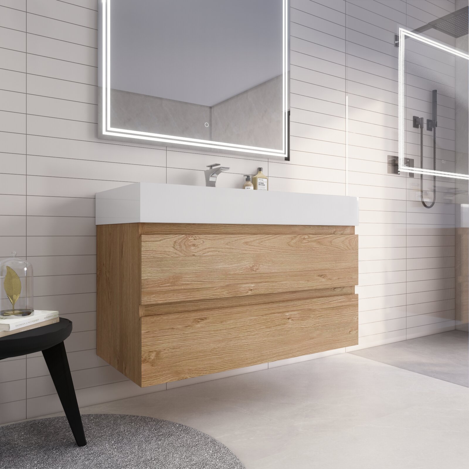 Newbold 42'' Wall-Mounted Single Bathroom Vanity Set