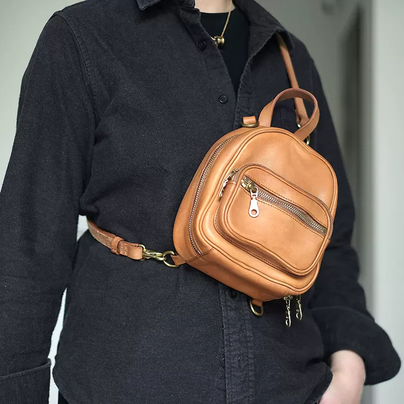 Women's square mini backpack bag