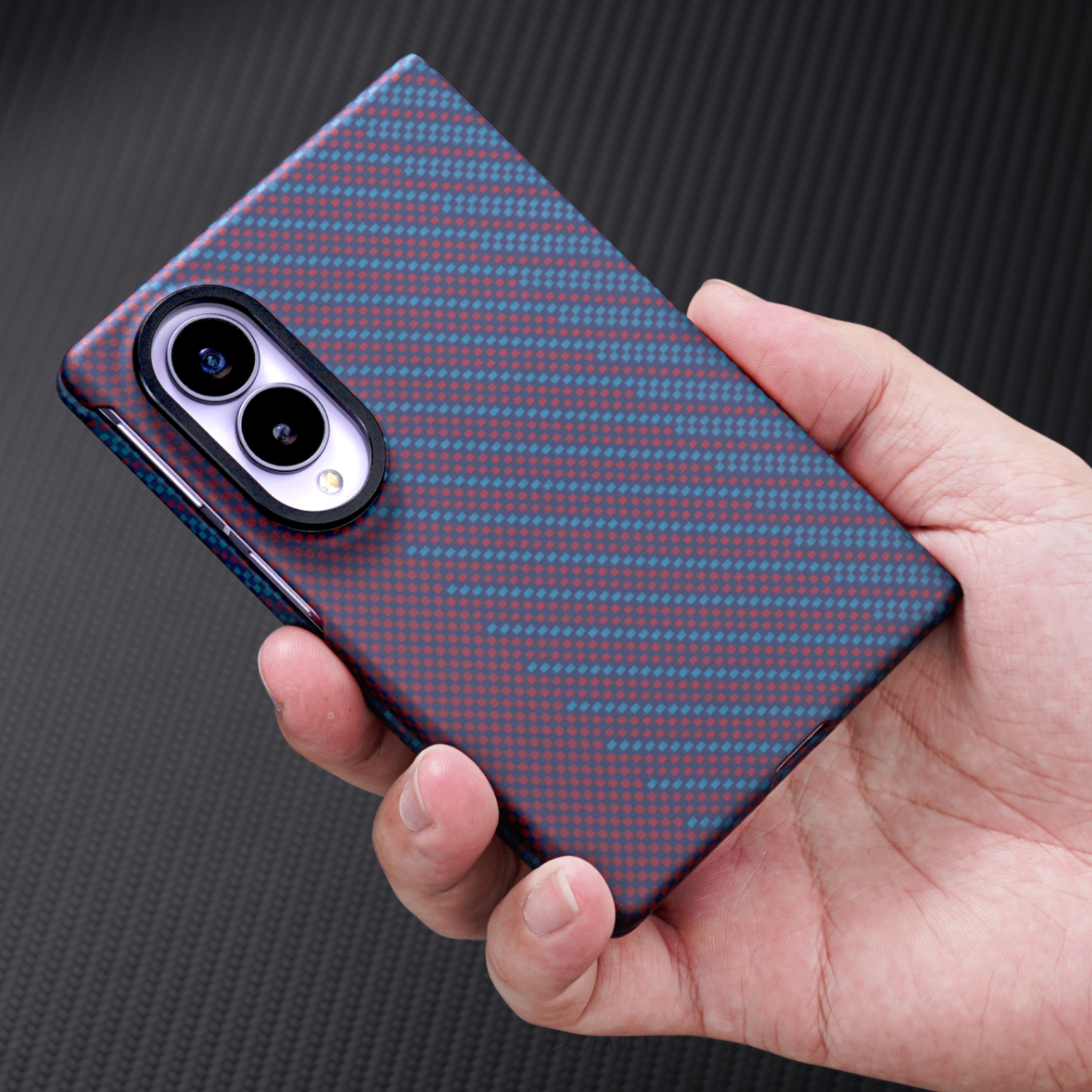 Galaxy Z Fold 7 Protective Case Carbon Fiber - back view