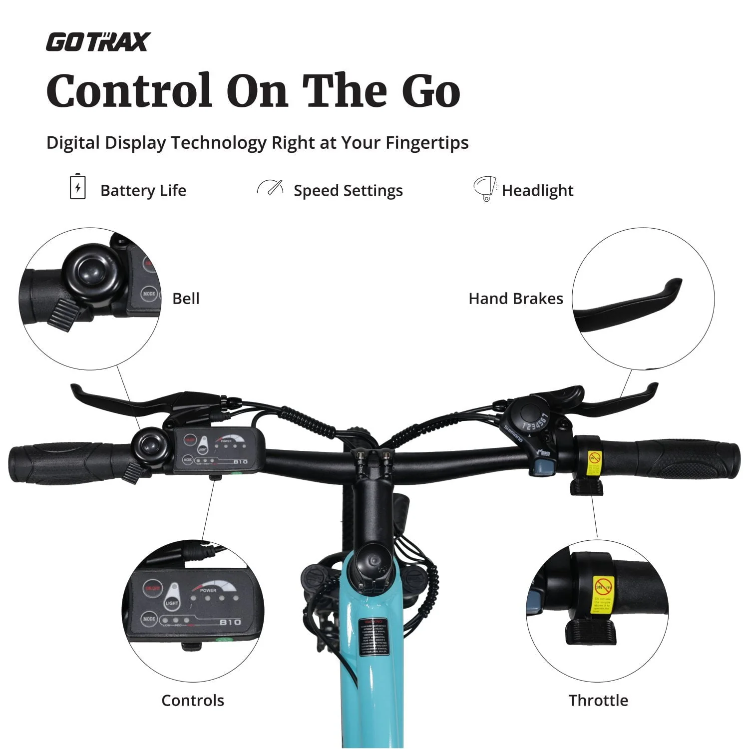 GOTRAX 26in Electric Mountain Bike, 350W, Black