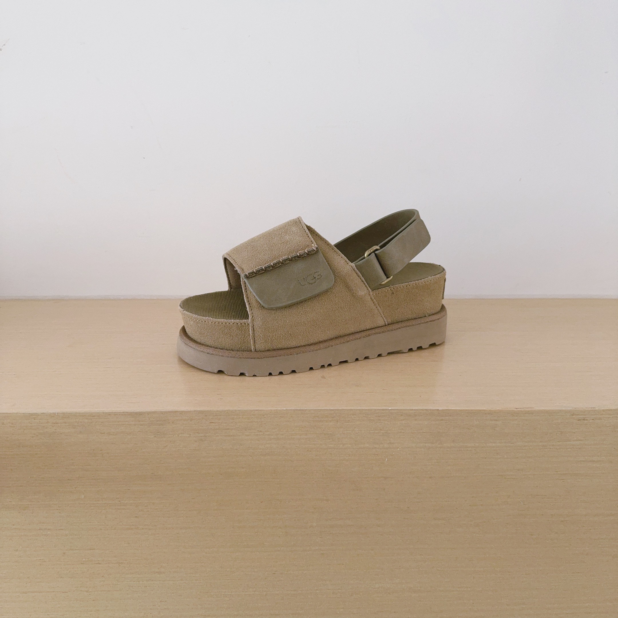 Wide Hook-And-Loop Backstrap Sandals
