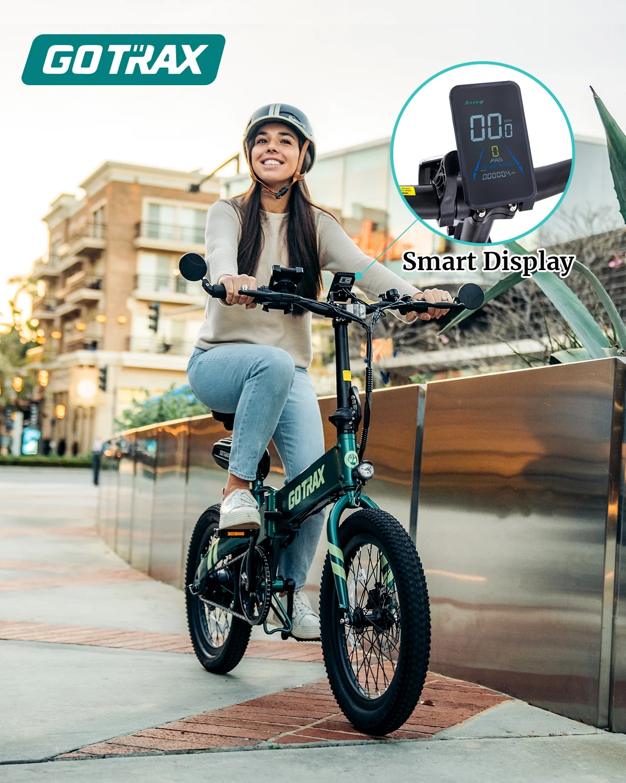 GOTRAX F1V2 20in Folding Electric Bike, 48V 10.4Ah, Black