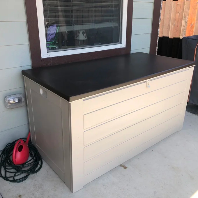 180 Gallon Water Resistant Plastic Lockable Deck Box
