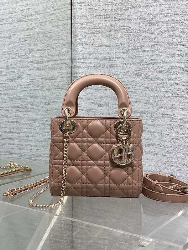 Lady Dior Mini Bag Blush Pink Diamond Clasp