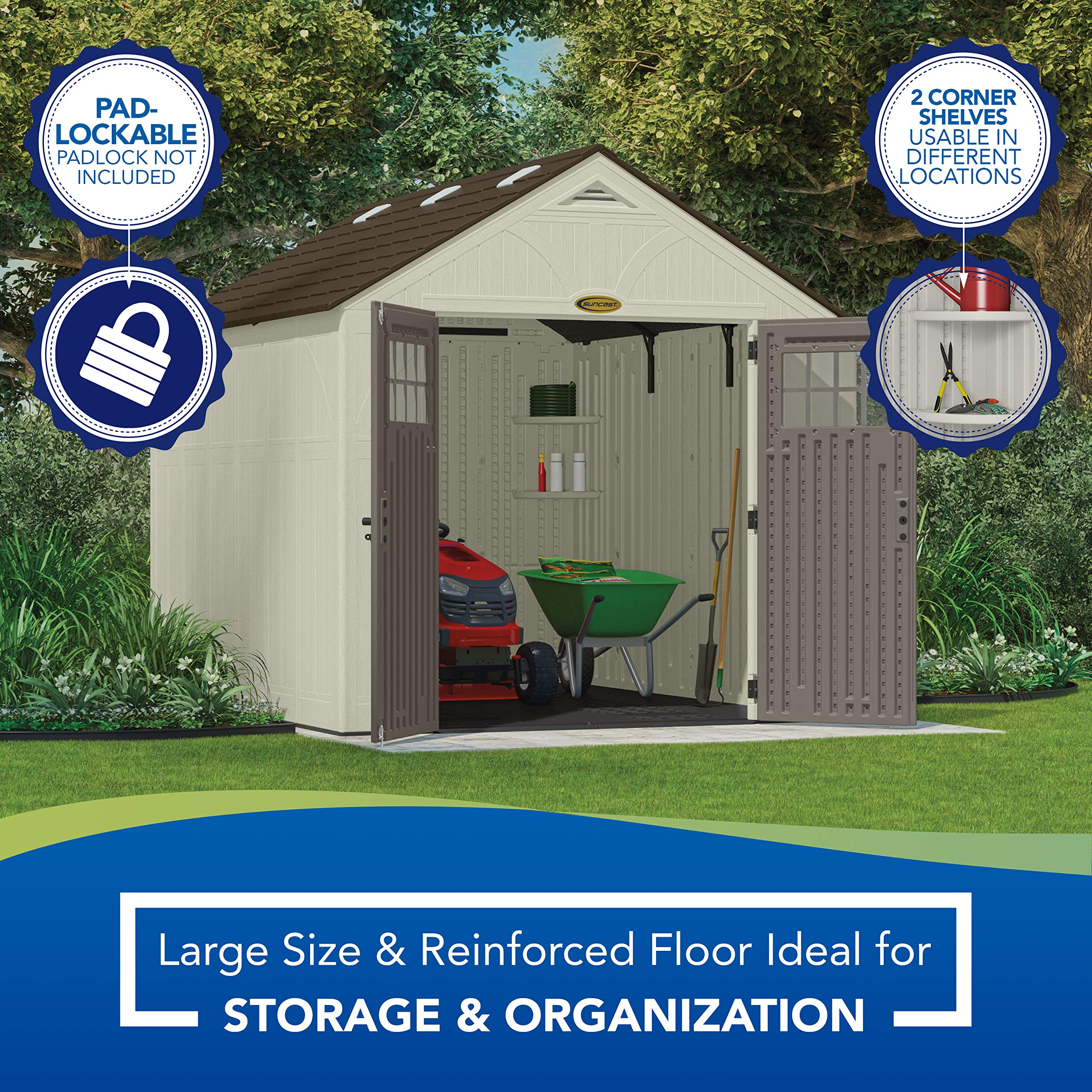 8' x 10' Heavy-Duty Resin Tremont Storage Shed