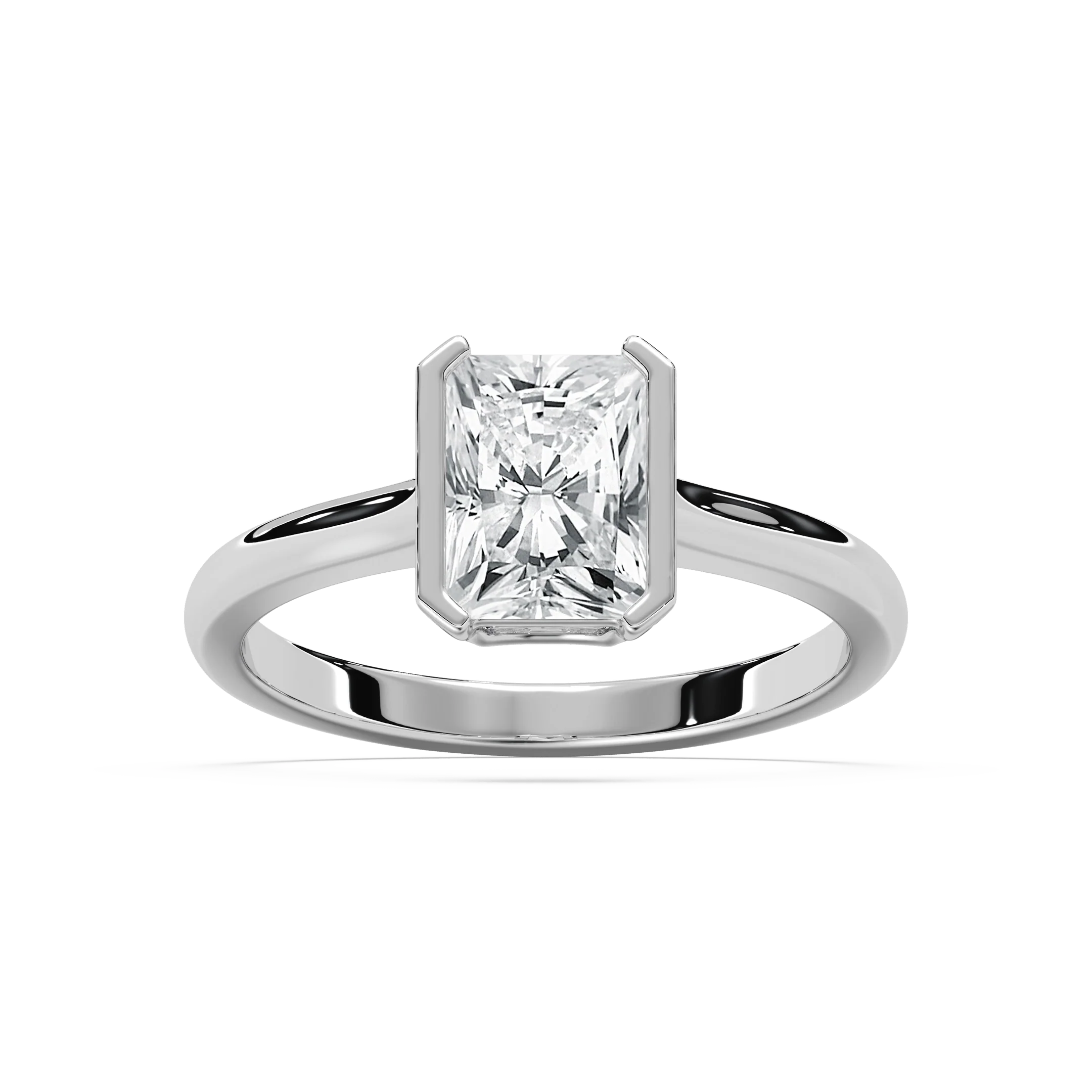 Reyna 2 ctw Radiant Lab Grown Diamond Semi Bezel Solitaire Engagement Ring