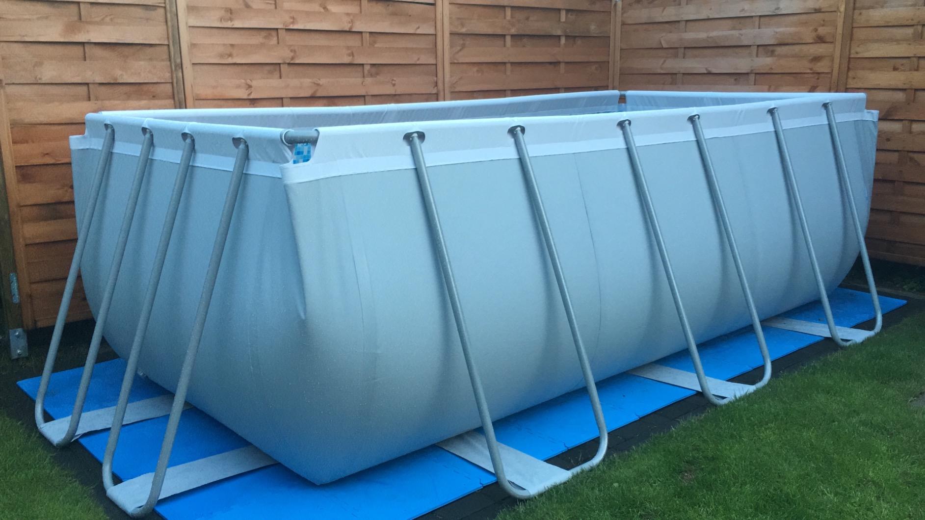 Power Steel Rectangular Frame Pool Set, in Light Grey