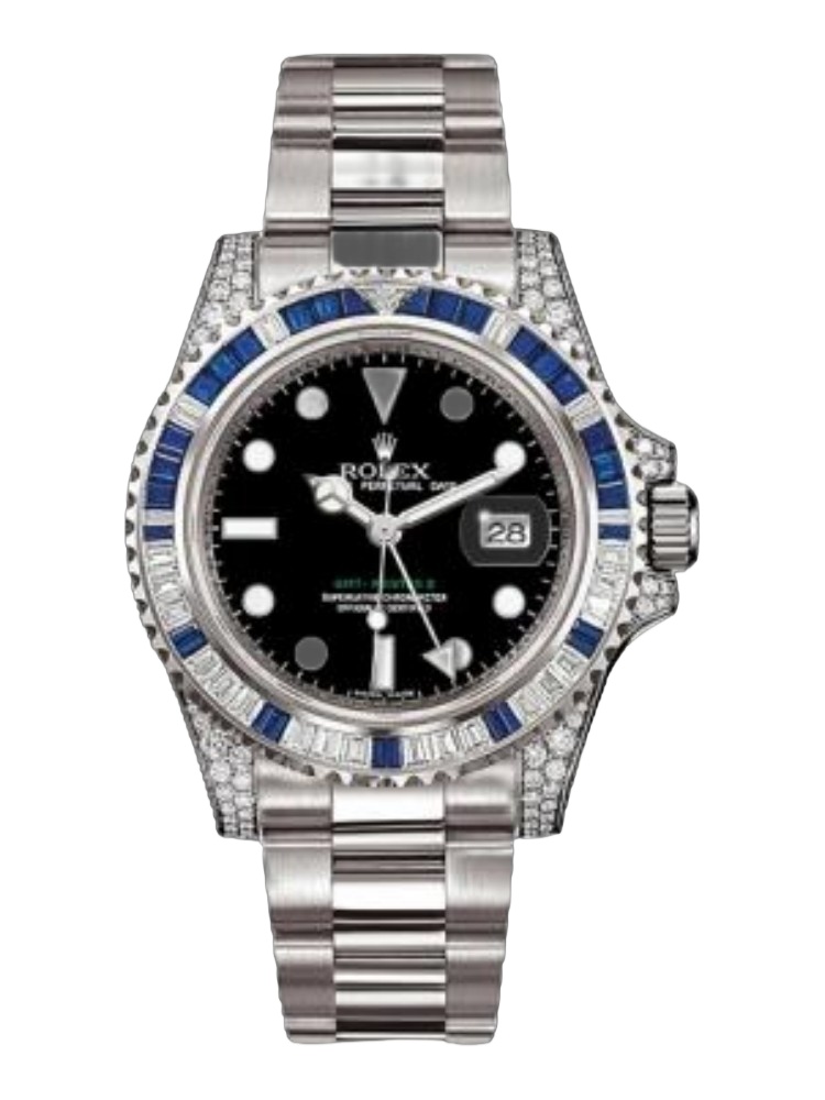 【Super Clone】Rolex GMT Master II 116759SA Black Dial White Gold 40mm Mens Replica Watch