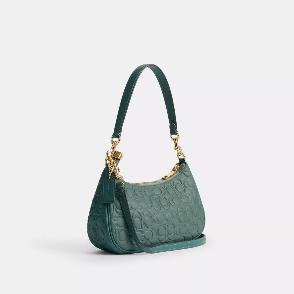 Teri Shoulder Bag In Blocked Signature Leather