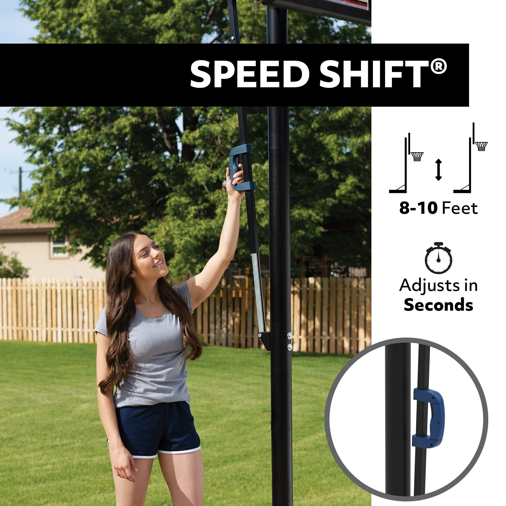 Courtside Height Adjustable Portable Basketball System