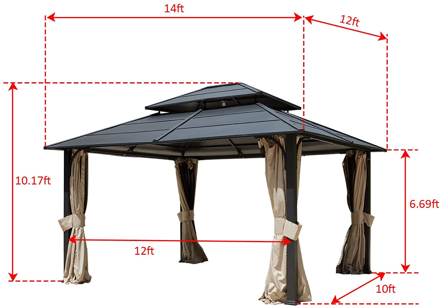 12' x 14' Hard Top Gazebo