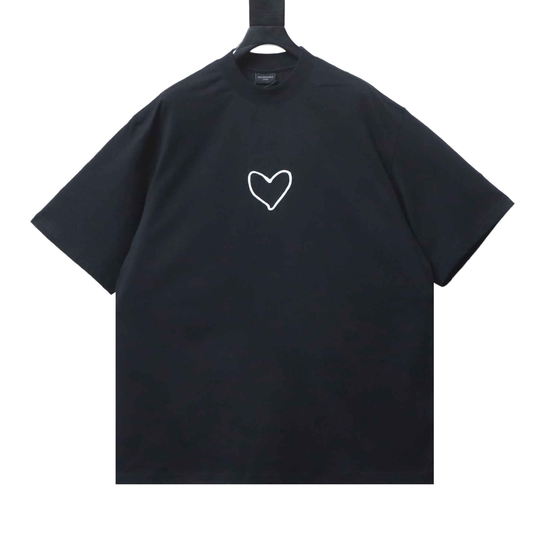 Balenciaga Silicone Heart Script Logo Short-Sleeve T-Shirt