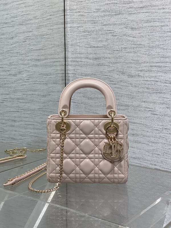 Lady Dior Mini Bag Blush Pink Gold Hardware