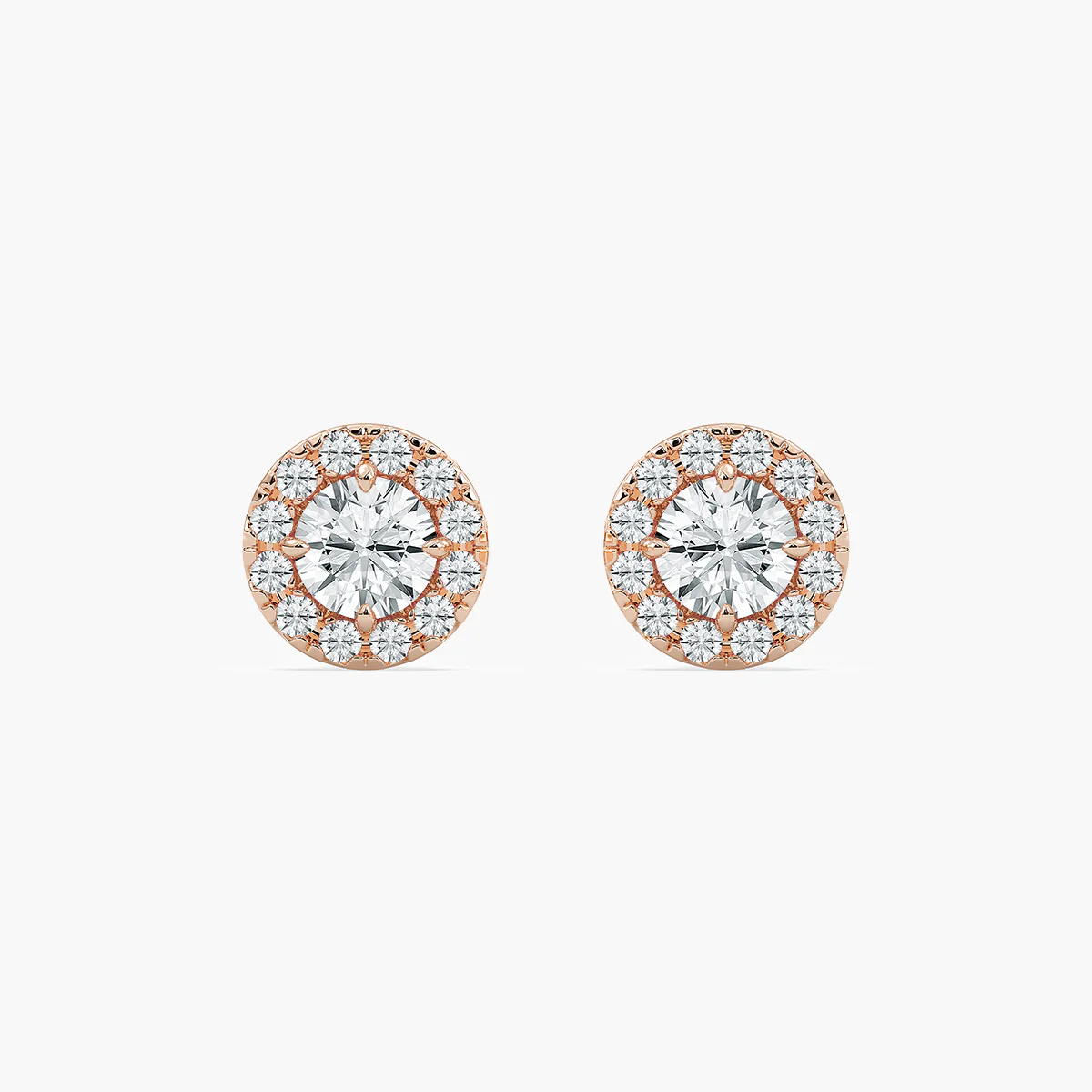 2/3 ctw Round Lab Grown Diamond Classic Halo Stud Earrings
