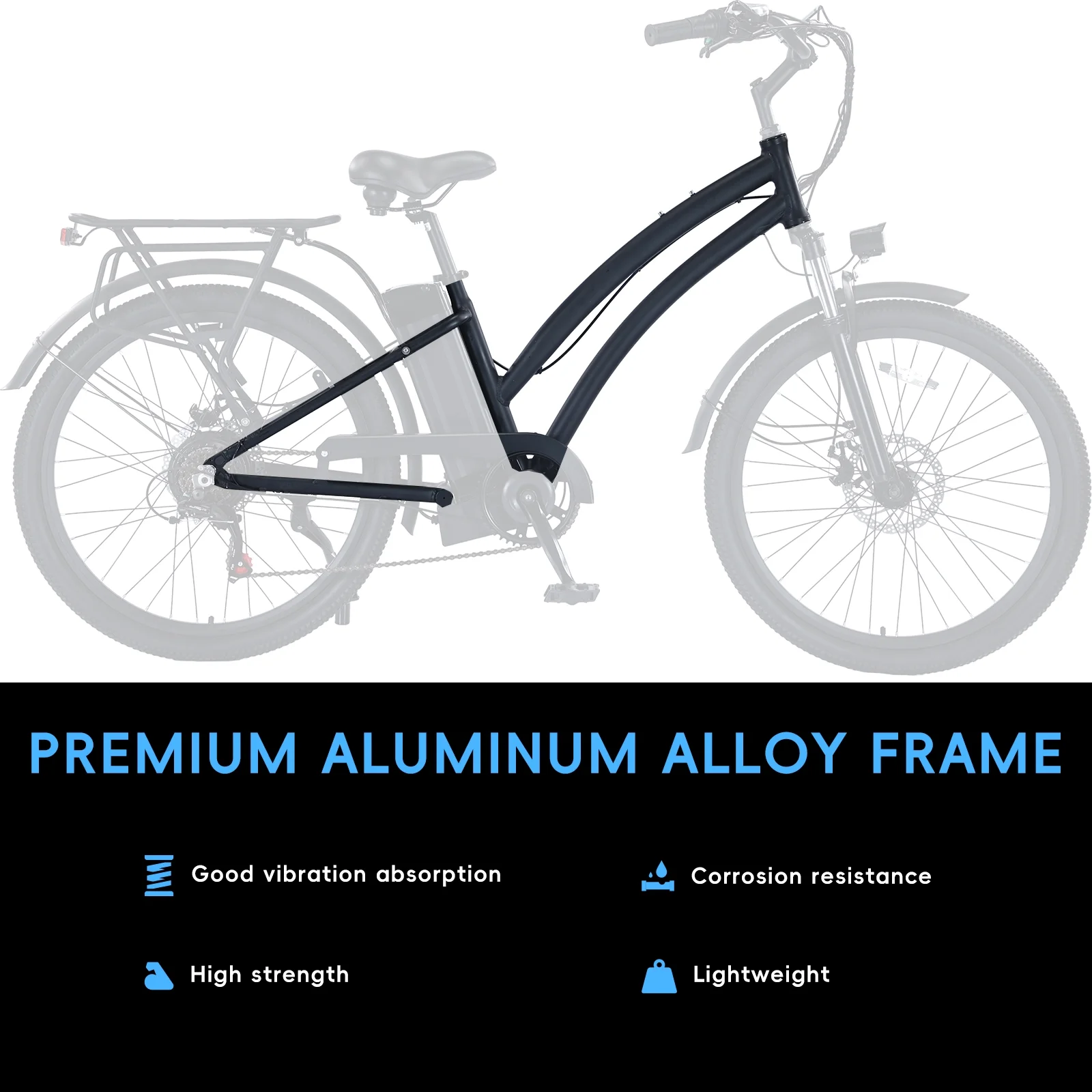 26in Fat Tire Electric Bike, 750W Peak, 48V 13Ah