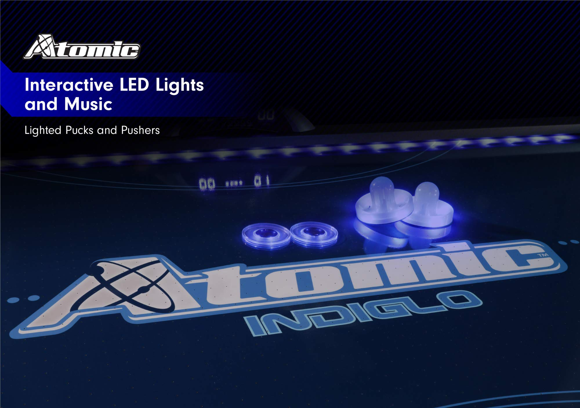 7.5 ft LED Light UP Arcade Air Powered Hockey Tables - Includes