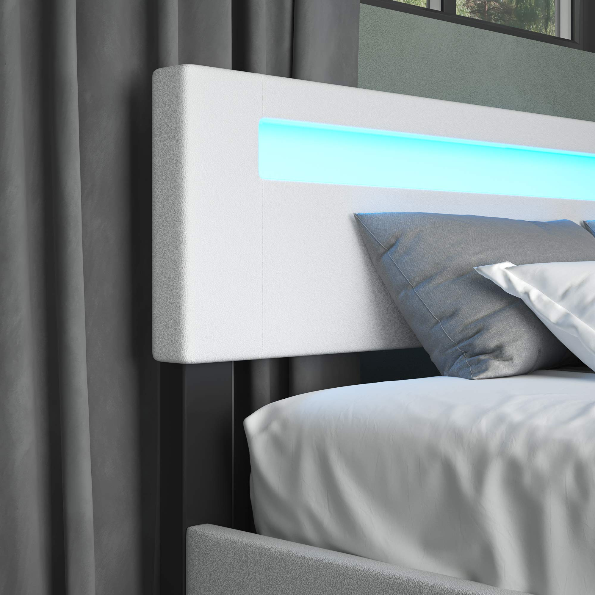 Pezzolla LED Bed - Contemporary Modern Low Profile Platform Bed