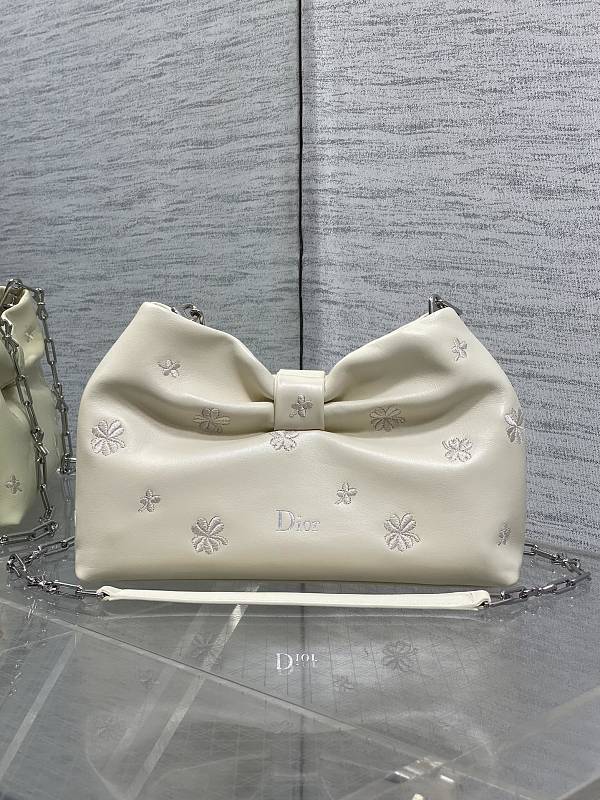 Dior Bow Clutch Bag Ivory Floral