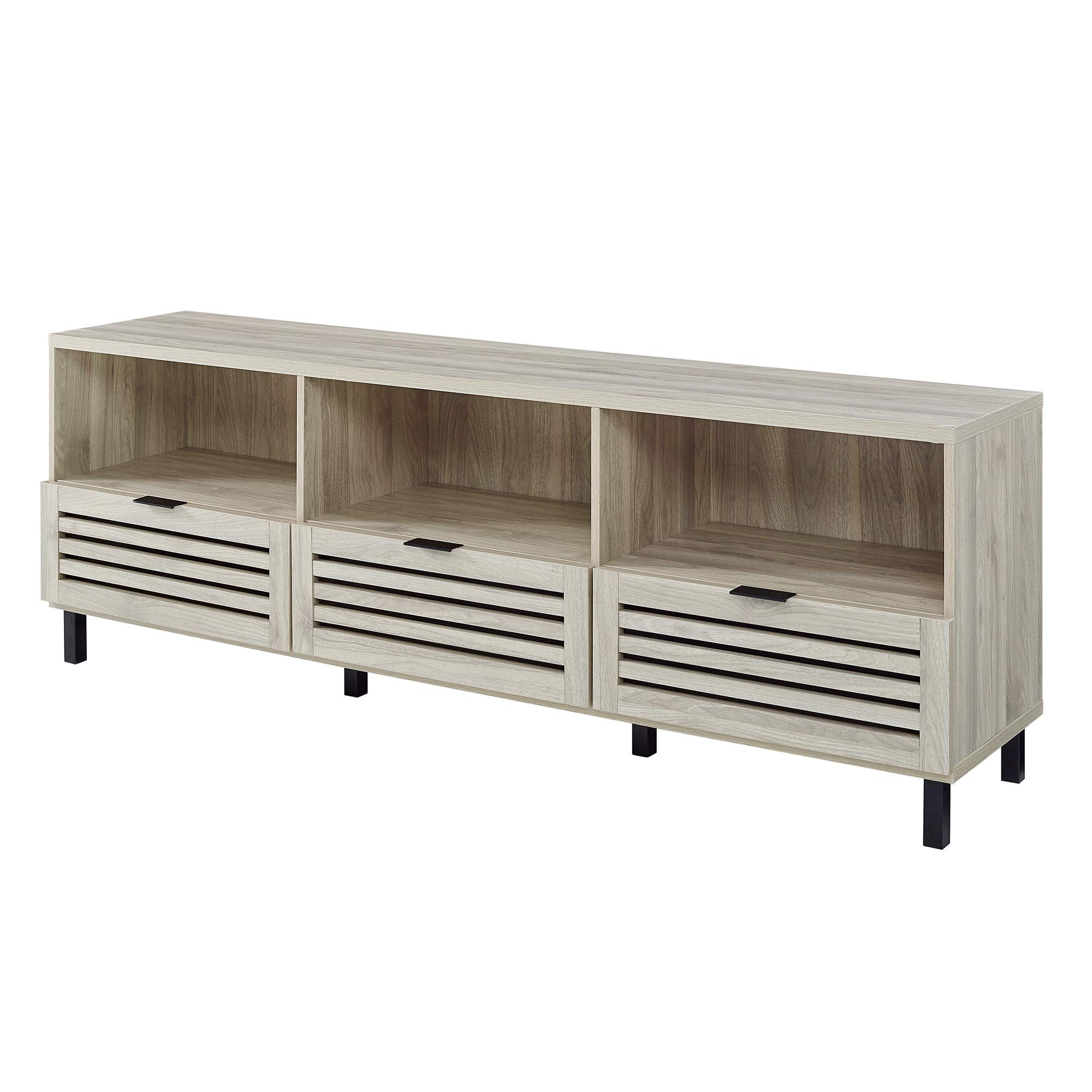 Modern Slatted Wood TV Stand for TV's up to 80