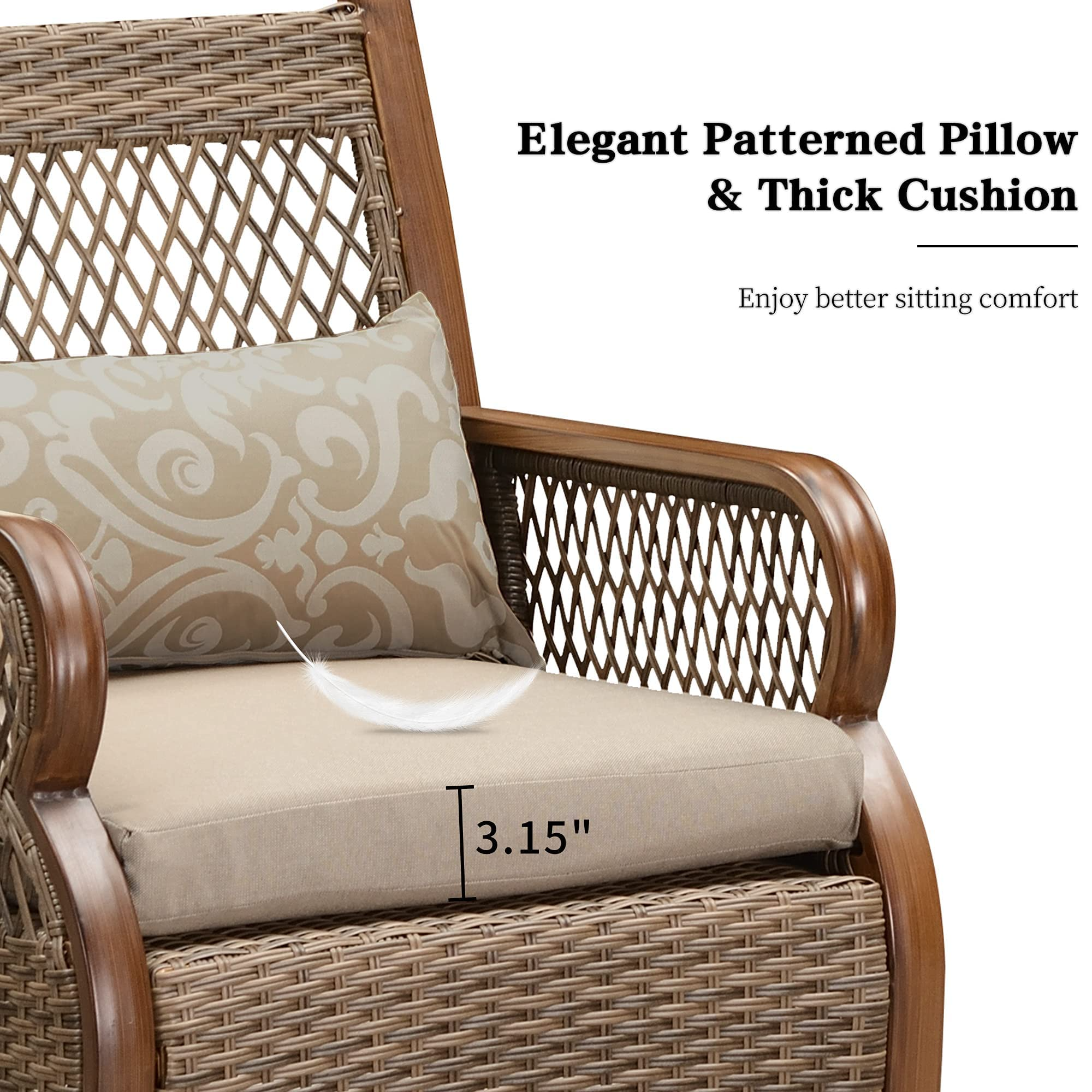 Wicker Patio Furniture Sets Rectangular Tempered Glass Top