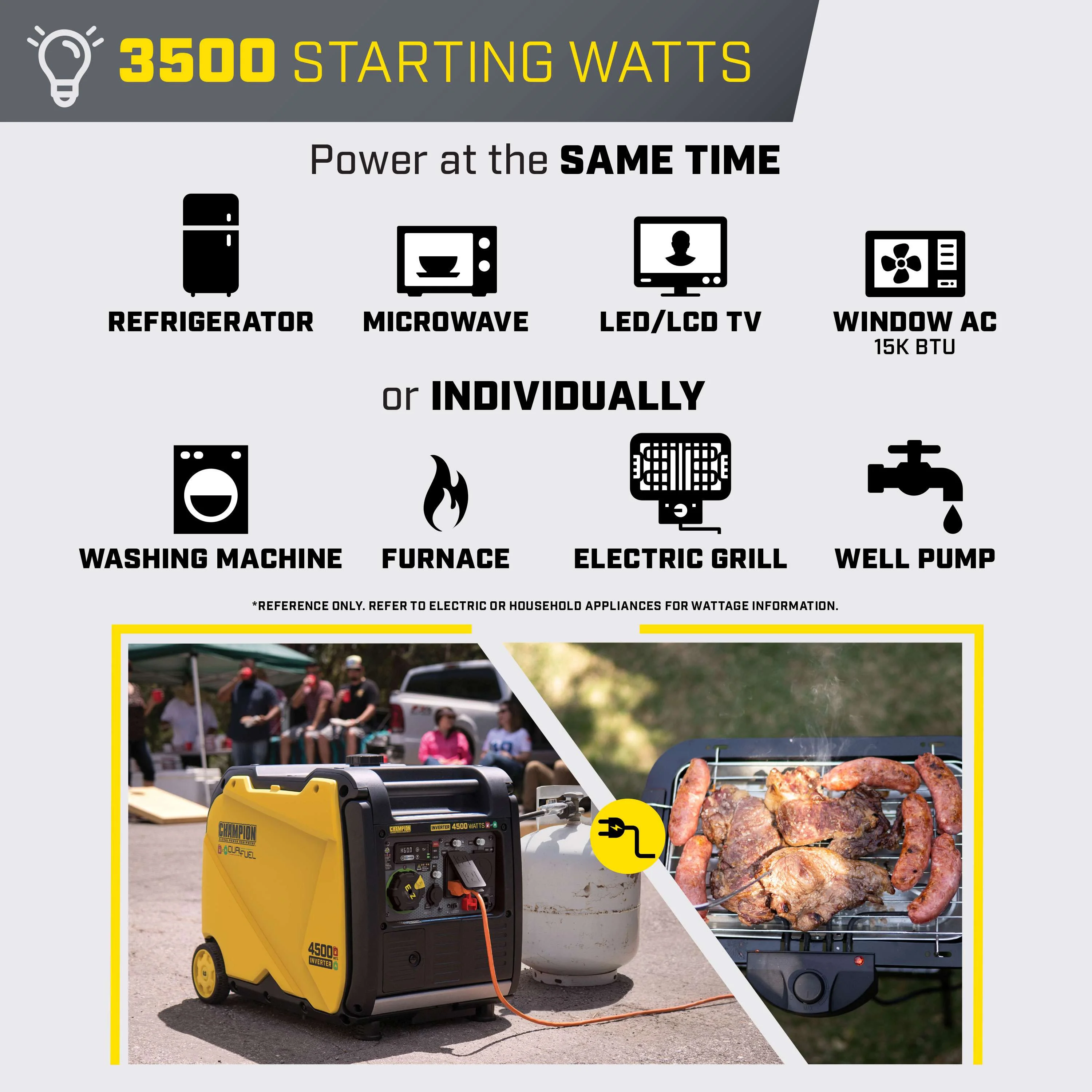 Champion 4500-Watt Electric Start Dual Fuel RV Ready Inverter