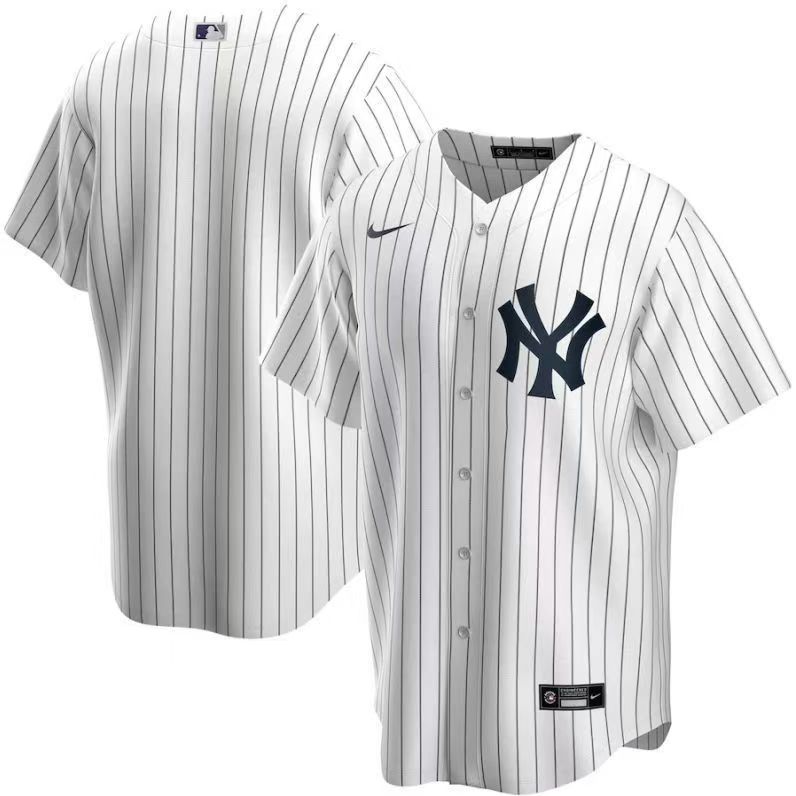 New York Yankees Jersey White Black Bars Fan Version NO Number