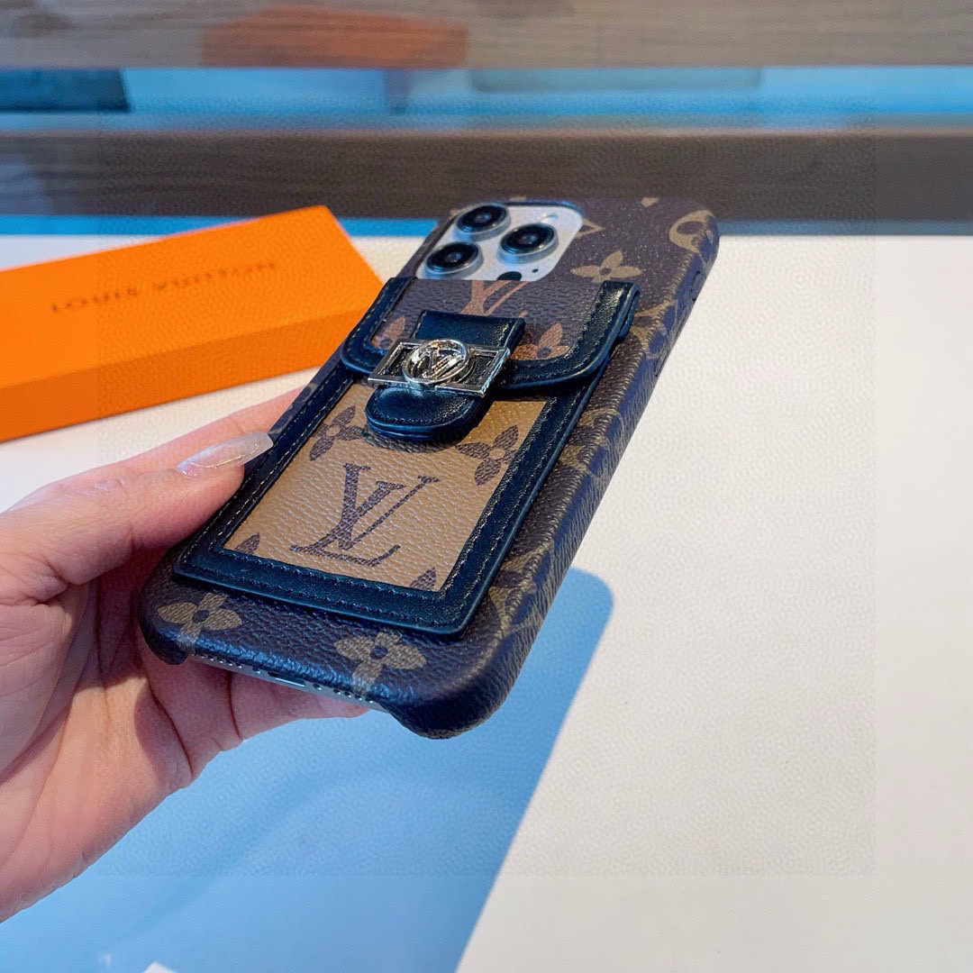 Louis Vuitton Monogram Flip Card Holder Wallet Phone Case