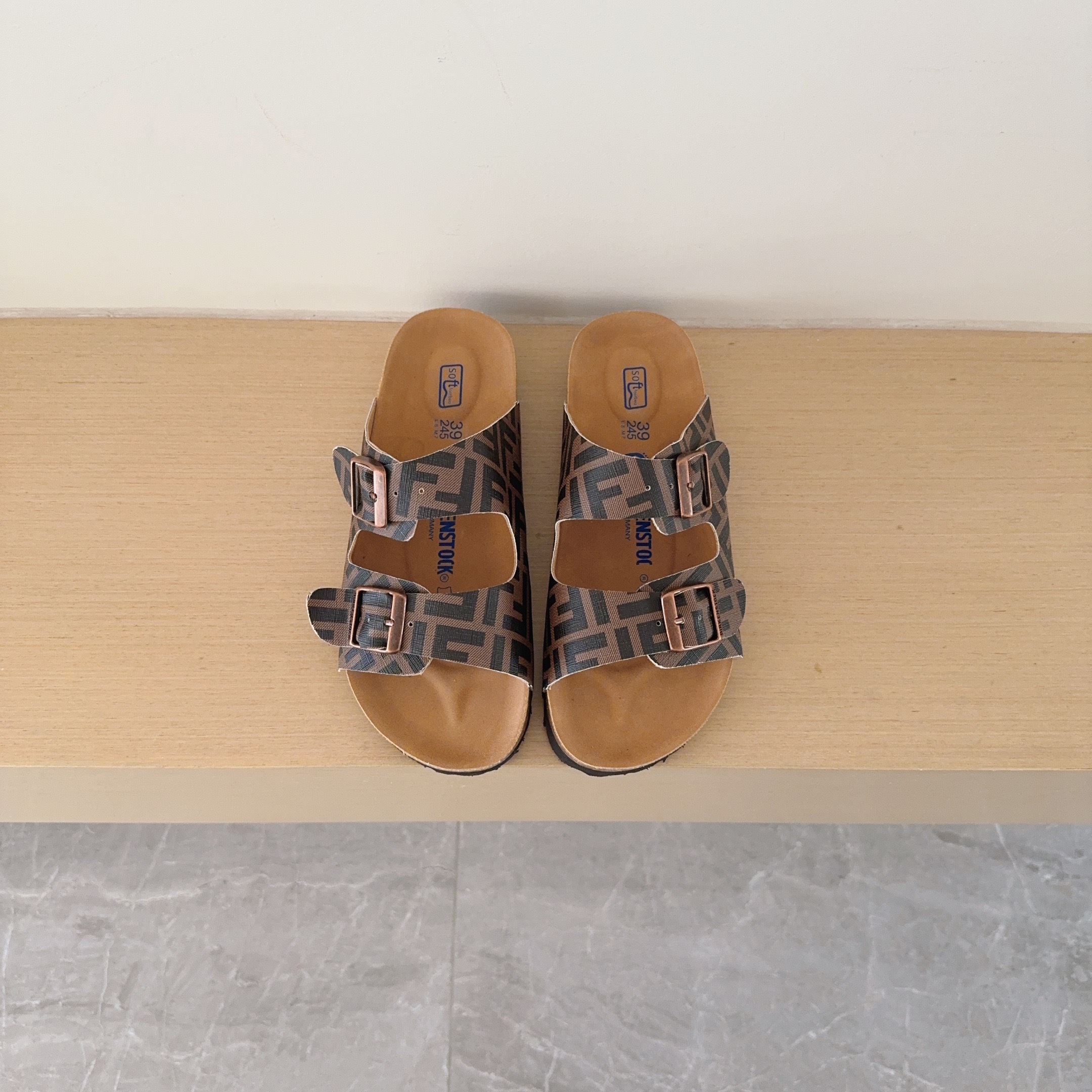 UGG Kids FF Check Birken-Style Two-Strap Sandals Adult And Kids