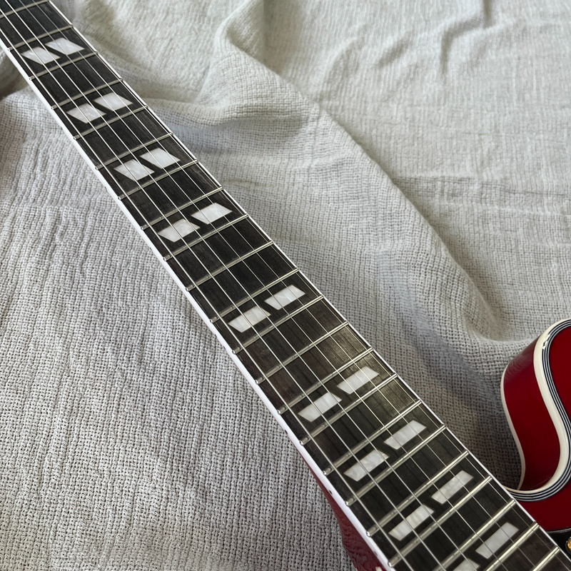 Electric Guitar ES 335 Red Semi Hollow Neck HH Pickups Gold Hardware
